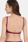 Zivame Padded Non-Wired 3/4th Coverage Ultra Low Back T-Shirt Bra - Beet Red — thumbnail 2
